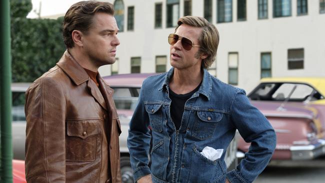 Leonardo DiCaprio and Brad Pitt in a scene from Once Upon a Time in Hollywood.