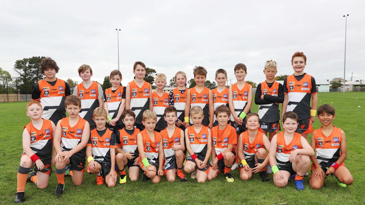 Geelong West Giants under-9 football team. Picture: Alan Barber