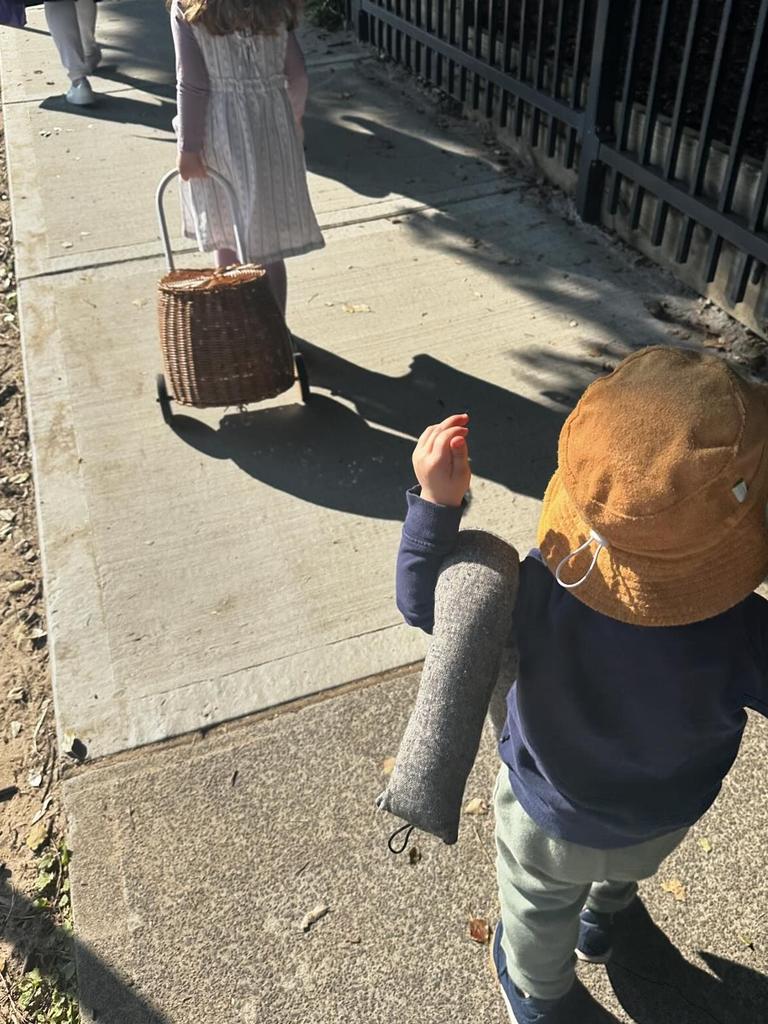 Young Tom heads to the park with the door snake.