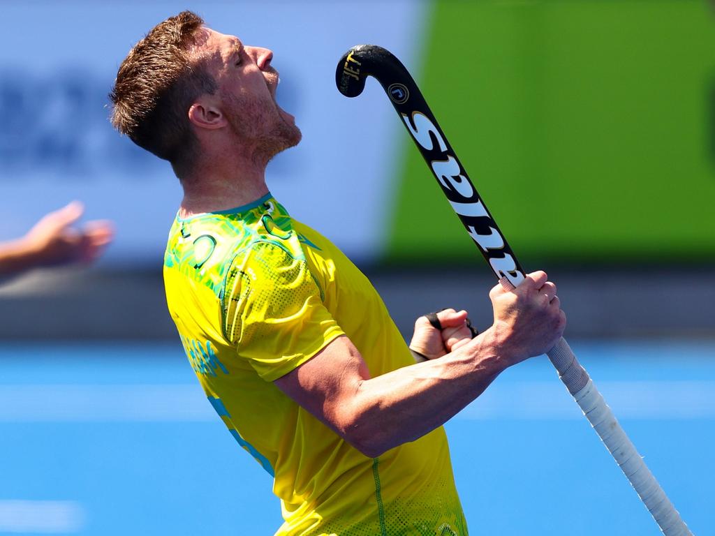 Tom Wickham roars with delight after finding the back of the net. Picture: Getty Images