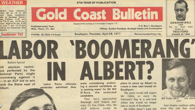 Gold Coast History: Gold Coast Bulletin 1977, April 28. Front page.