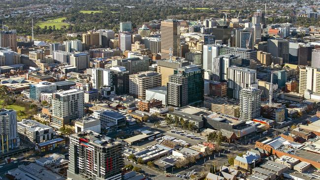 Aerial view of Adelaide CBD. Supplied by Knight Frank