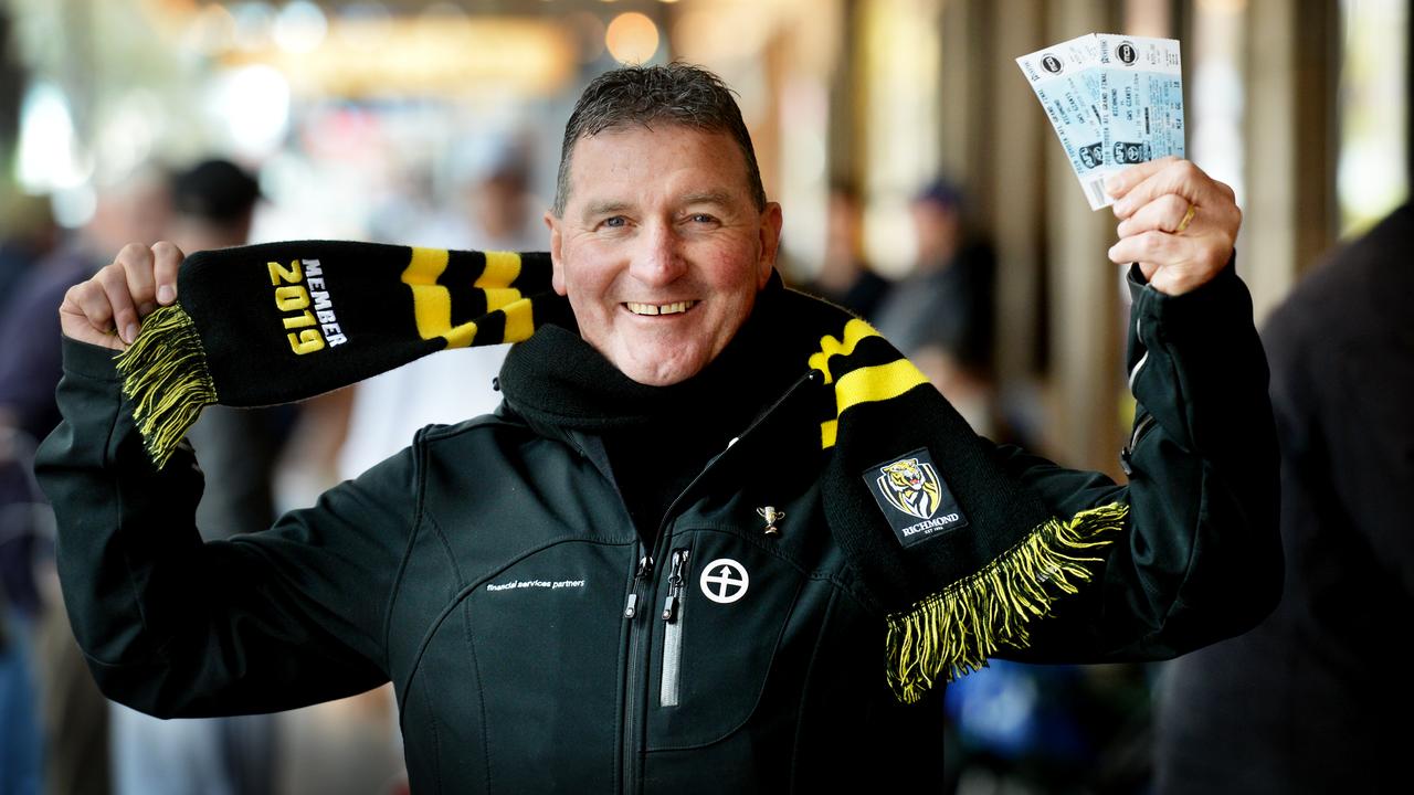 Richmond member Peter Smith jagged a grand final ticket in 2019. Picture: Andrew Henshaw