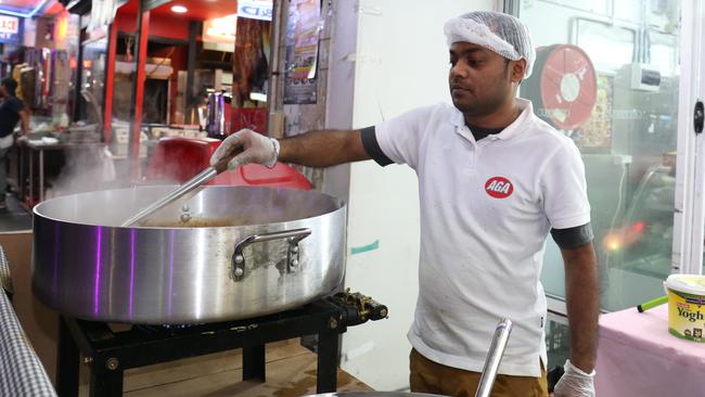 Fresh food being prepared at Haldon street, Lakemba. Picture: Robert Pozo