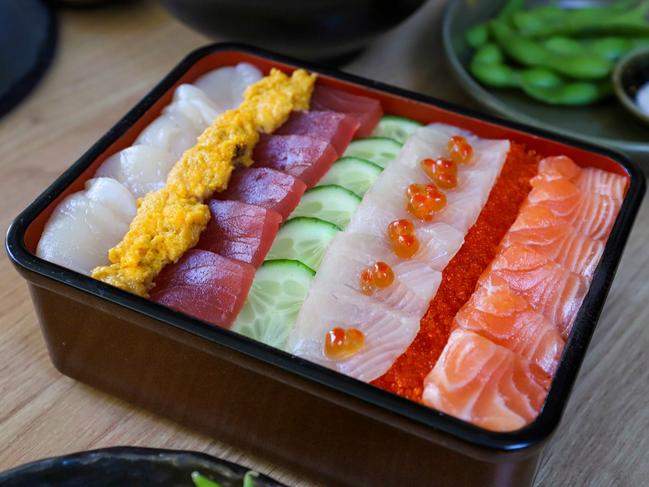 A rainbow chirashi box at Hinataya Japanese. Picture: Jenifer Jagielski