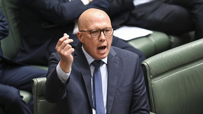 Liberal leader Petter Dutton refused to comment on whether Mr Joyce’s should remain on the front bench. Picture: NCA NewsWire / Martin Ollman