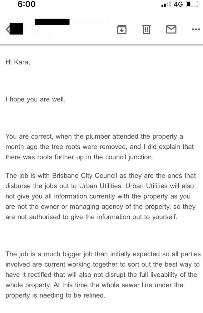 The real estate agent claimed there was still a working toilet in the property, despite it being in a separate dwelling. Picture: Supplied