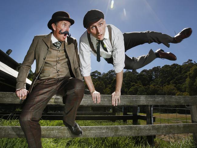 Lano and Woodley ahead of their comedy show about the Wright brothers. Picture: David Caird