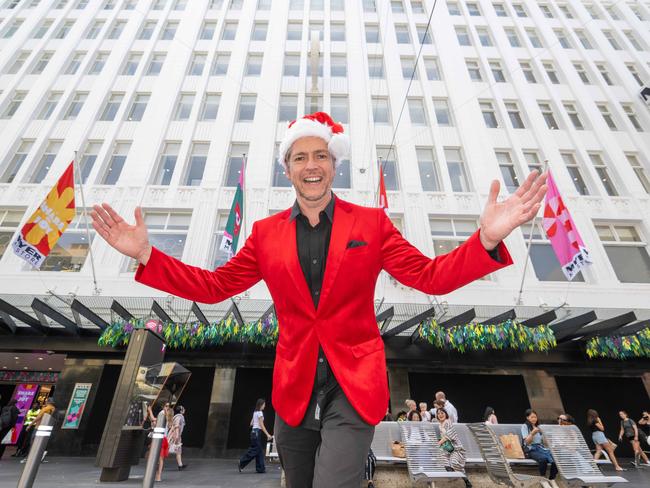 Melbourne Lord Mayor, Nick Reece, can’t wait for the opening of the Myer windows. Picture: Tony Gough