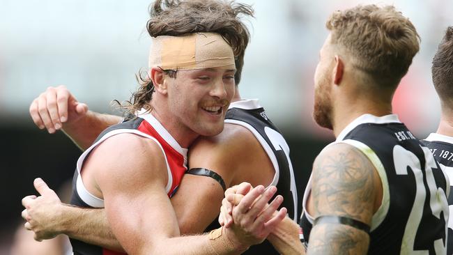 Jack Steven of the Saints after the final siren. Picture: Michael Klein