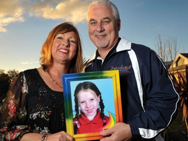 Allan Turner and wife Kim (with a photo of daughter Zaidee) who are in faovur of organ donation.