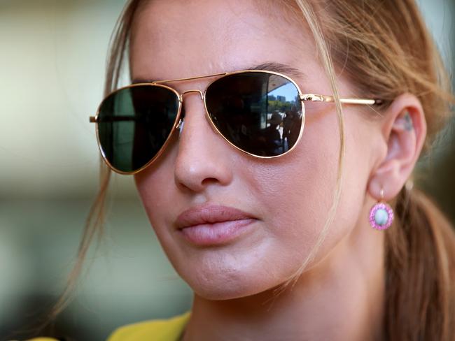 Lauryn Eagle leaves Downing Centre Local Court after being convicted of drug-driving, fined $600 and banned from driving for six months. Picture: Toby Zerna