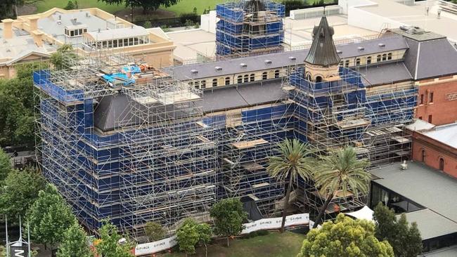 All State supplied scaffolding for the recent State Library upgrade. Picture: Facebook