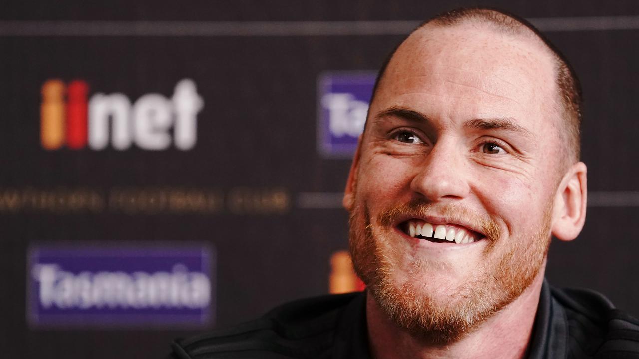 Jarryd Roughead speaks to the media on Tuesday ahead of his farewell game. Pic: AAP