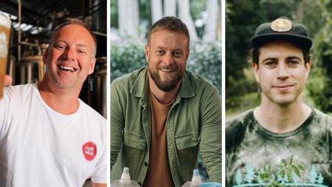 Stone &amp; Wood managing director Nick Boots, Zero Co founder Mike Smith and Jake Taylor from In Hearts Wake are making efforts through their ventures to reduce their carbon footprint.