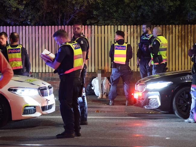 The teens, in an allegedly stolen car, were arrested near the corner of Burke and Bakers roads in Hawthorn East. Picture: Alex Coppel