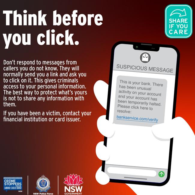 The ACCC, ATO and Crime Stoppers NSW have joined forces to issues new warnings about text scams. Picture: Supplied