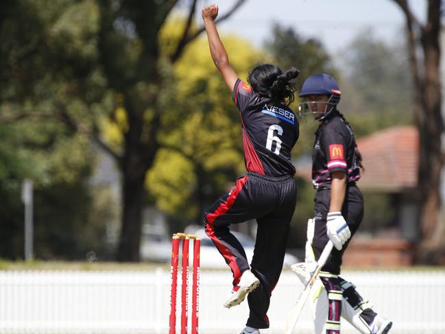 Janani Vijaya Raghavan in action for Norths in round seven. Picture Warren Gannon Photography