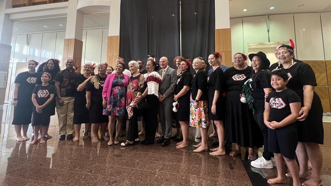 Darwin’s Maori community graced Darwin’s Parliament House with traditional song and dance in commemoration of Waitangi Day. Photo: Harry Brill.