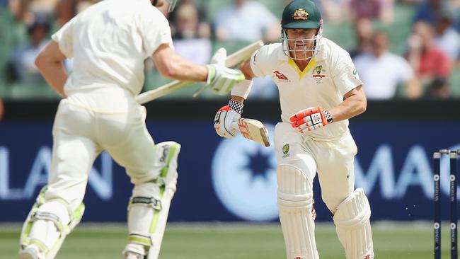 David Warner runs during day four. Picture: Getty Images.