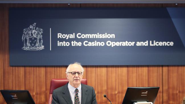 Commissioner the Hon Ray Finkelstein inside the Crown Royal Commission in Melbourne. Picture: NCA NewsWire / David Crosling