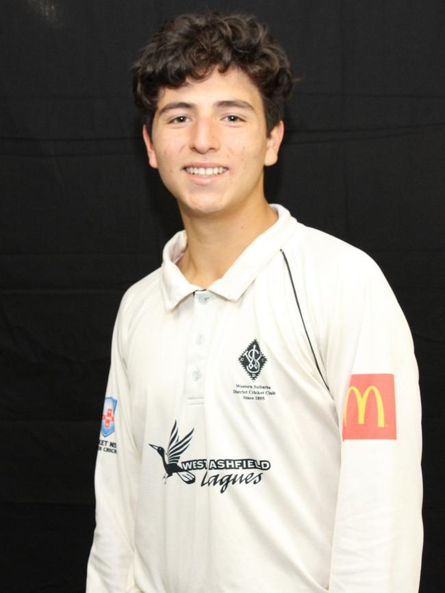 James Cisternas, a member of the Western Suburbs Cricket Club 2020/21 Green Shield squad