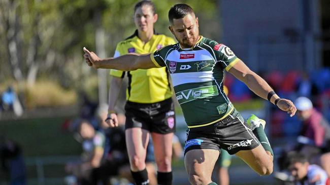 KICKING ON: Ipswich Jets back Marmin Barba and his teammates are looking to compile a convincing win on Saturday night after some recent near misses. Picture: Cordell Richardson