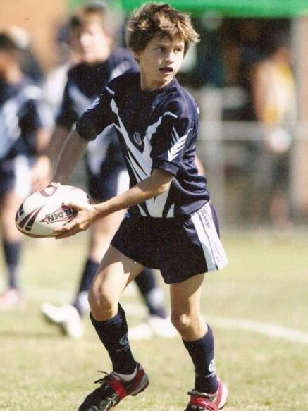 Lewis playing juniors for Metropolitan East under-12s in Brisbane.