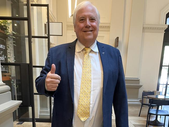 Clive Palmer outside the WA Supreme Court on Wednesday, April 16, 2025.