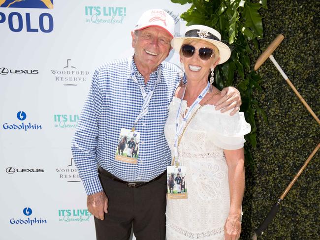 Second Magic Millions Polo event on the Gold Coast, QLD, Australia 07/01/17. Gerry Harvey and Gillian Heinrich