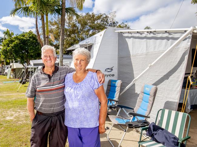 Victorians Arthur and Beryl Ross at Boyds Bay Holiday Park in Tweed Heads. Picture: Luke Marsden