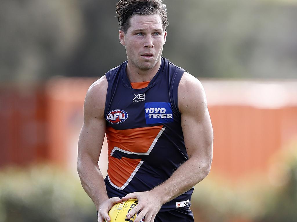 SYDNEY, AUSTRALIA - FEBRUARY 27:  Toby Greene of the Giants trains trains during a Greater Western Sydney Giants AFL training session at the Westconnex Centre on February 27, 2019 in Sydney, Australia. (Photo by Ryan Pierse/Getty Images)