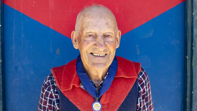 Mick Giddings with one of his four Feeny Medals he won in the North Central league. Picture: Zoe Phillips