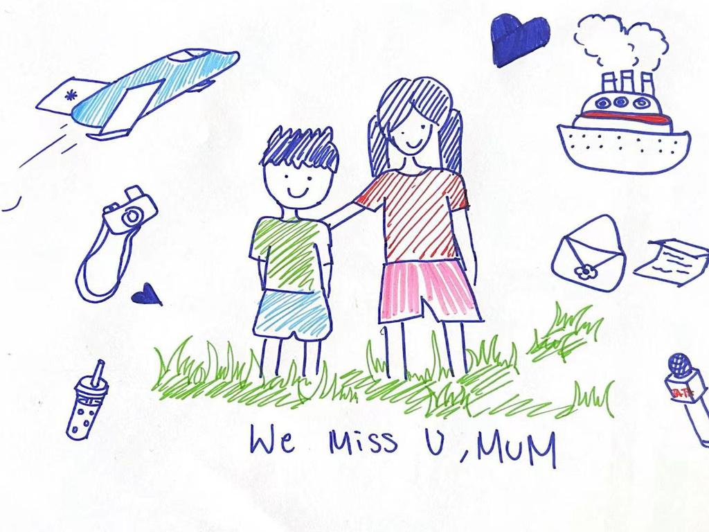 An image sent to Cheng Lei by one of her children.