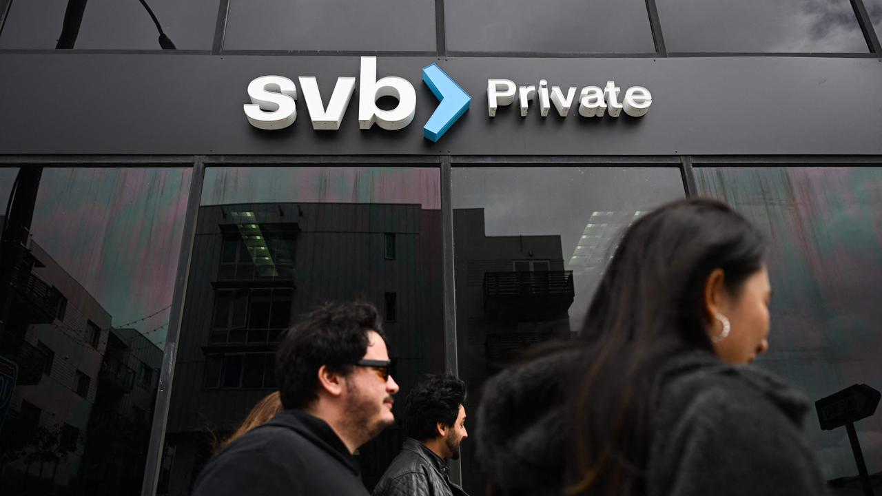 A Silicon Valley Bank branch in Santa Monica, California. (Photo by Patrick T. Fallon / AFP)