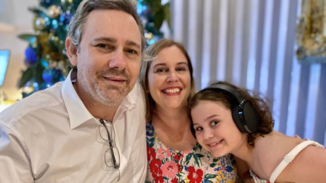 Clinton Parker with his wife Caprice and daughter Isobel. Clinton is needing potential life-saving cancer treatment overseas. Picture: Supplied