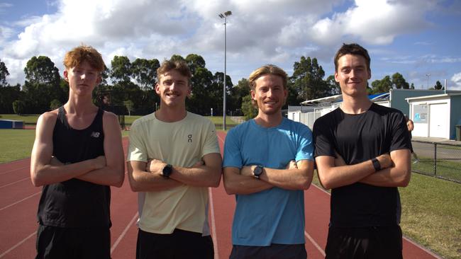 Local athletes Rory OâNeill, Peyton Craig, Ben Tacey and Liam OâNeill  are ready for the 2025 Sunshine Coast Track Challenge.