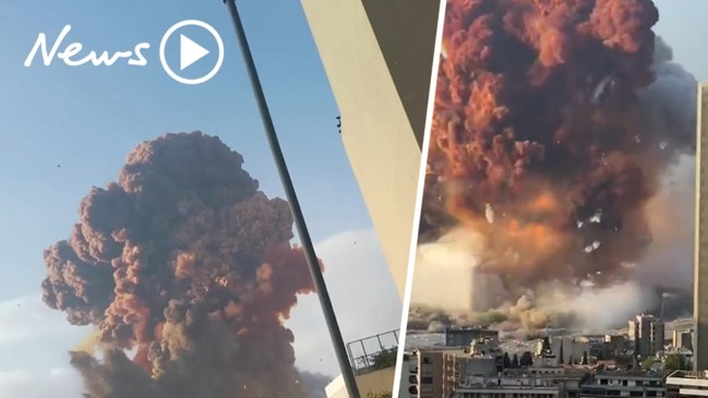 Watch: Horrific moment mushroom cloud explosion rocks Lebanon’s capital city Beirut