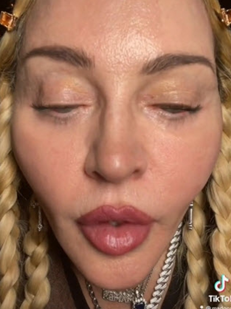 Madonna shows off real skin texture in rare unedited snap that