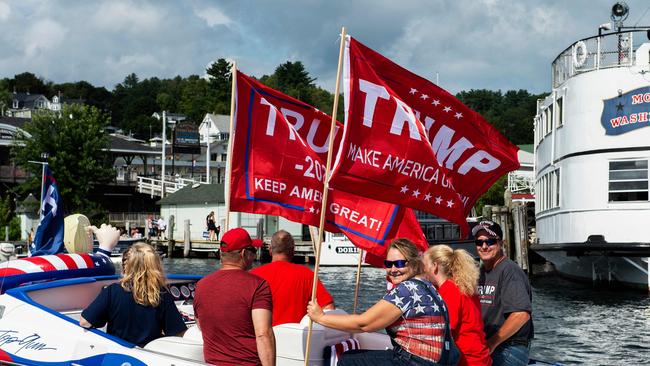 Supporters on Lake Winnipesaukee in Laconia, New Hampshire. Picture: AFP.