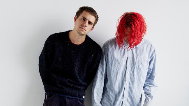 Sydney indie pop duo Royel Otis, whose debut album PRATTS &amp; PAIN earned the band 8 ARIA nominations. Picture: Alex Wall