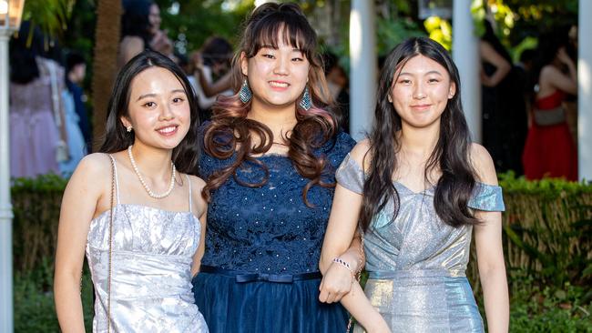 Natalie Widjaja, 17, Emily Lim, 18, Coco Liang, 18. Picture: Christian Gilles