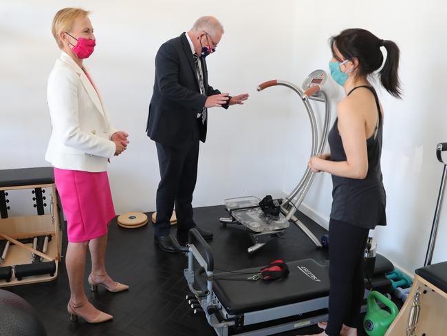 Mr Morrison is now familiar with barre. Picture: PMO / Adam Taylor via NCA NewsWire