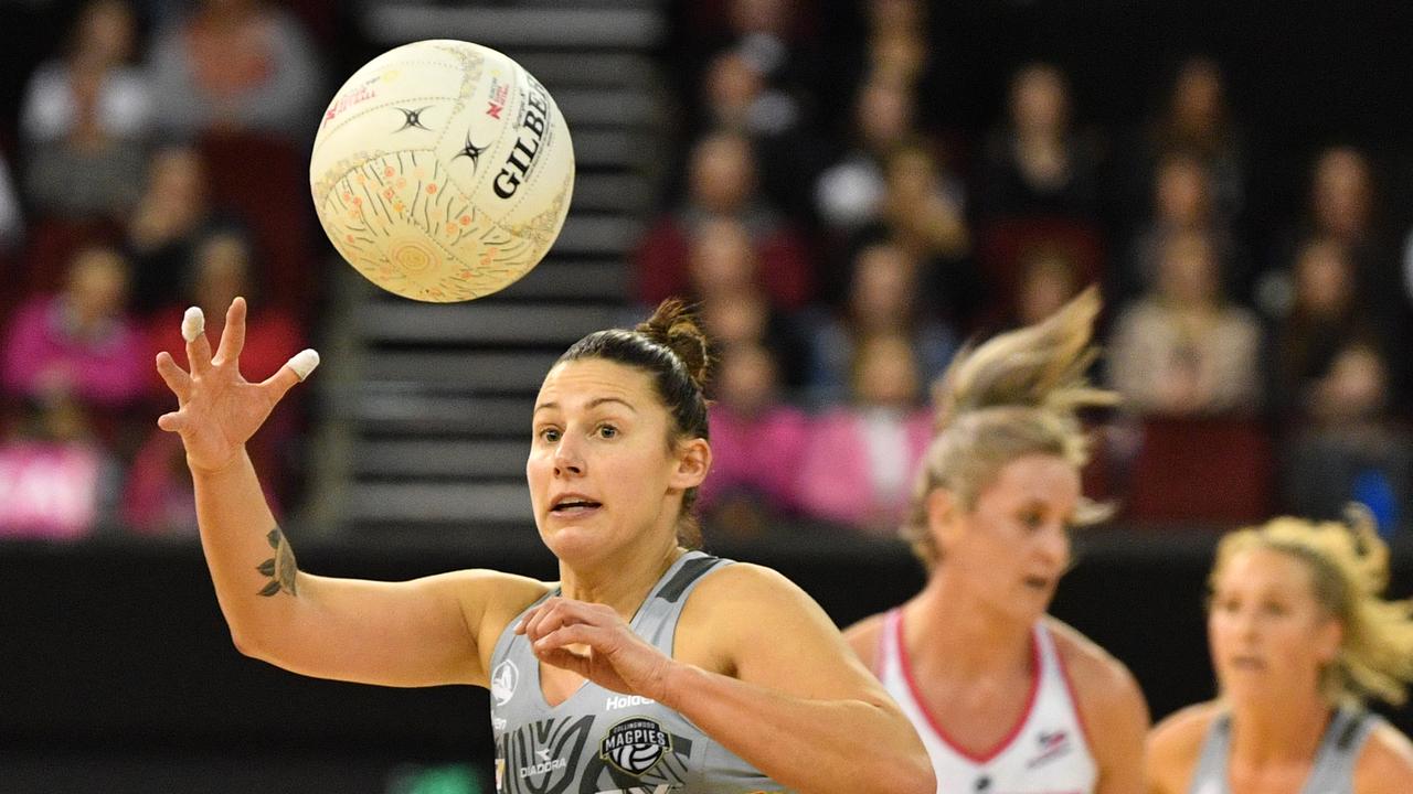 Geelong netball export Madi Browne during a Super Netball game between Collingwood Magpies and Adelaide Thunderbirds in 2018. Picture: AAP Image/David Mariuz.