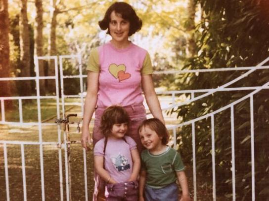 Marion Barter and her two children Sally and Owen.