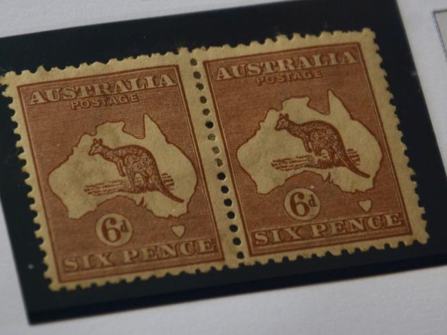 Beaconsfield stamp collector Ron Bassan has some of Australia’s first national stamps. Picture: Rae Wilson