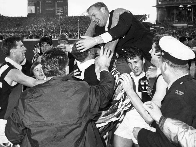 The Saints celebrate their first, and to dat, only premiership in 1966.