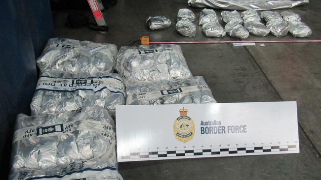 Three men associated with the gang have been charged over the huge ice haul, with an estimated street value of $119 million. Picture: Australian Border Force.