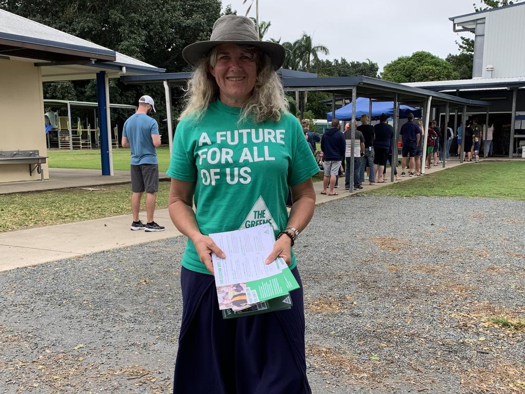 Paula Creen at Victoria Park State School in Mackay during the 2022 federal election. Picture: Duncan Evans