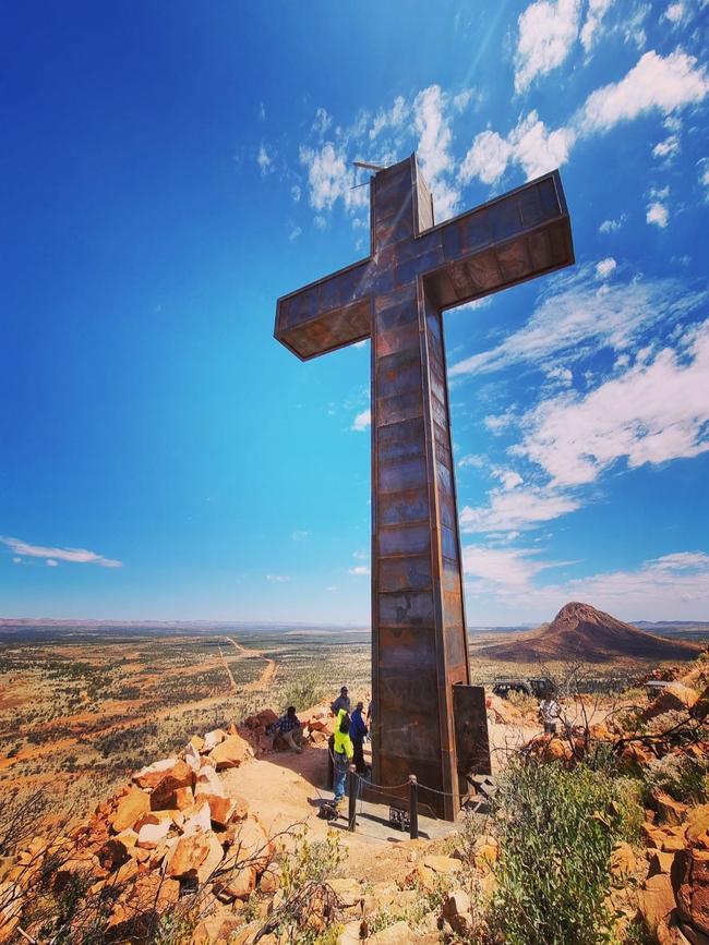 The 20m high cross was finished in October, with solar-panelled lighting to be installed before its opening on Good Friday 2023. Picture: Supplied.